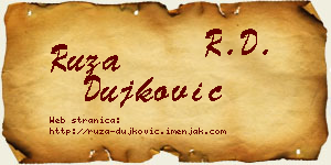 Ruža Dujković vizit kartica